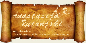 Anastasija Rutonjski vizit kartica